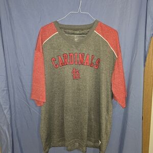 MLB Cardinals Red and Gray Short Sleeve Tee